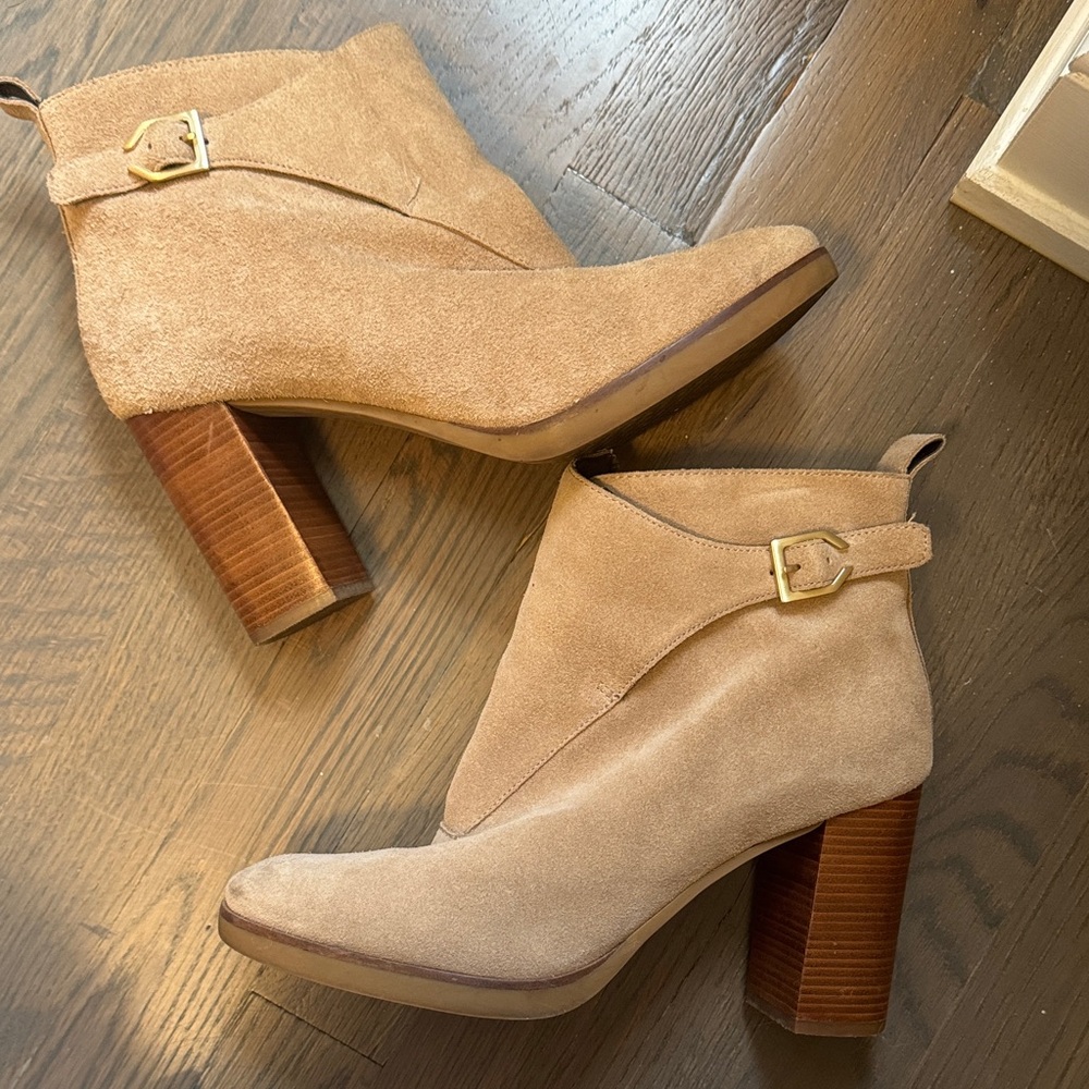 Cole Haan Tan Suede Ankle Booties